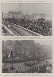 De koninklijke voortgang, de marine in de processie