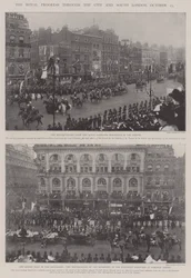 De koninklijke voortgang door de stad en Zuid-Londen, 25 oktober