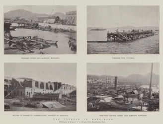 De tyfoon in Hongkong