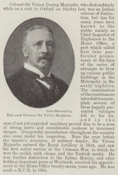 De overleden kolonel Sir Vivian Majendie