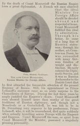 De overleden graaf Mouravieff, Russische minister van Buitenlandse Zaken