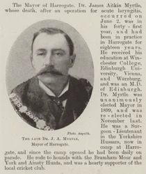 De overleden Dr J A Myrtle, Burgemeester van Harrogate
