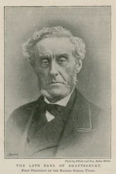 De overleden Graaf van Shaftesbury, eerste president van de Ragged School Union