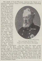 De overleden Lord Wantage, VC, Ondersteuner van de Vrijwilligersbeweging