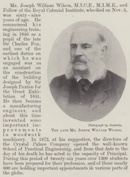De overleden Mr Joseph William Wilson