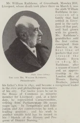 De wijlen de heer William Rathbone, filantroop