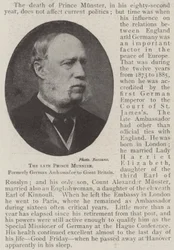 De Wijlen Prins Munster, voormalig Duits Ambassadeur in Groot-Brittannië