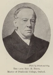 De wijlen Eerwaarde B Price, Meester van Pembroke College, Oxford