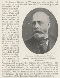 Wijlen Sir Francis de Winton, voormalig Controller van het Huis van de Prins van Wales