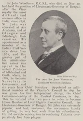 De overleden Sir John Woodburn, Luitenant-Gouverneur van Bengalen