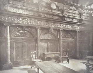Uitzicht op Grays Inn Hall, Londen, 1885