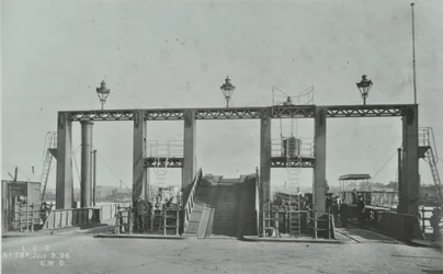 Uitzicht op Woolwich Ferry, 1896