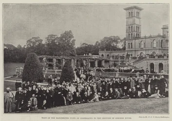 Bezoek van de Manchester Unity of Oddfellows aan de tuinen van Osborne House