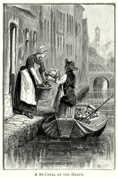 Een doorvaart bij Den Haag (gravure)