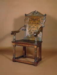 Een Charles I armstoel, midden 1600s