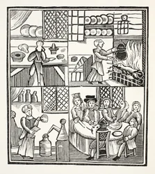 Een verzameling kookrecepten, illustratie uit Chap-books of the Eighteenth Century door John Ashton, uitgegeven 1882
