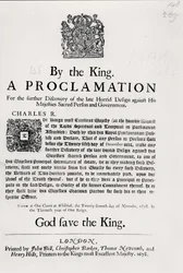 Een proclamatie van de koning, voor de verdere ontdekking van het late gruwelijke ontwerp tegen de heilige persoon en regering van Zijne Majesteit, 27 november 1678