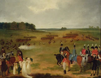 Een Recensie van de Londense Vrijwillige Cavalerie en Vliegende Artillerie in Hyde Park in 1804, c.1804