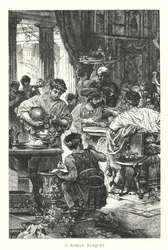 Een Romeins banket (gravure)
