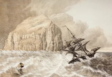 Een schipbreuk tegen de Bass Rock, Firth of Forth, uit 