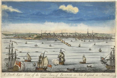 Een Zuidoostelijk Uitzicht op de Grote Stad Boston in New England, ca. 1730