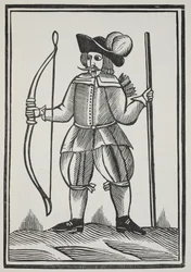 Een waar verhaal van Robin Hood, illustratie uit Chap-books van de achttiende eeuw door John Ashton, uitgegeven 1882