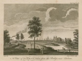 Een Uitzicht op Londen vanaf de Brug bij Chelsea