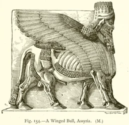 Een gevleugelde stier, Assyrië