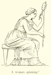 Een vrouw die spint