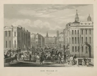 Een drukke straat in King William Street
