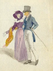 Een stel wandelt, ca. 1825