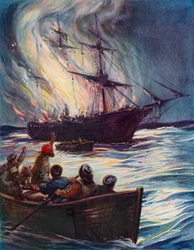 Een brand op zee