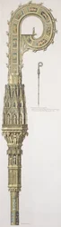 Geometrische elevatie van de kromstaf van William of Wykeham (c.1320-1404) gepubliceerd 1785
