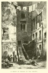 Een groep huizen in de Ghetto