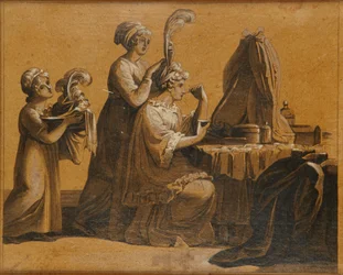 Een dame aan haar kaptafel