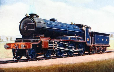 Een locomotief van de London Midland and Scottish Railway, illustratie uit 
