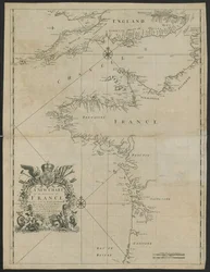 Een nieuwe kaart van de zeekusten van Frankrijk, samen met het Engelse Kanaal, c.1730