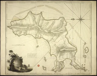 Een nieuwe en nauwkeurige kaart van het eiland Carriacou in de West-Indië