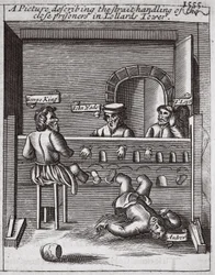 Een foto die beschrijft hoe Strait omging met de nauwe gevangenen in de Lollards Tower