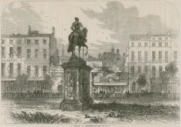 Een schets in Leicester Square, Londen