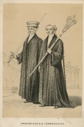 Een zwaarddrager en stadsomroeper