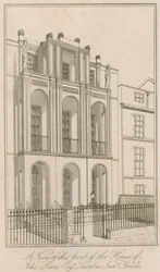 Een uitzicht op de voorkant van het huis van John Soane Esq, Lincolns Inn Fields, Londen