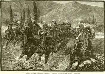 Actie in de Chardeh Vallei: Proberen de Kanonnen te Redden