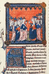 Joodse oudsten, Kronieken I, uit de Oscott Psalter