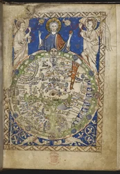 Psalter, met extra hymnen en gebeden en een middeleeuwse wereldkaart (