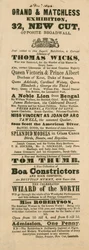 Advertentie voor Fergusons Grand and Oriental Promenade and Exhibition, 32 New Cut, Lambeth, Londen