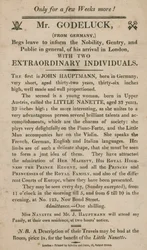 Advertentie voor het optreden van twee buitengewone individuen