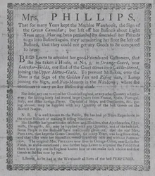 Advertentie voor Mevrouw Phillips