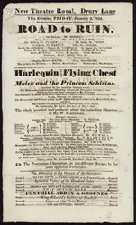 Advertentie voor een uitvoering van Road to Ruin