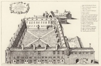 Luchtfoto van Gresham College in de stad Londen